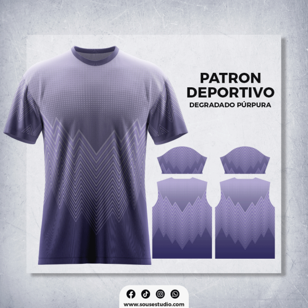 Patron Deportivo Degradado Púrpura