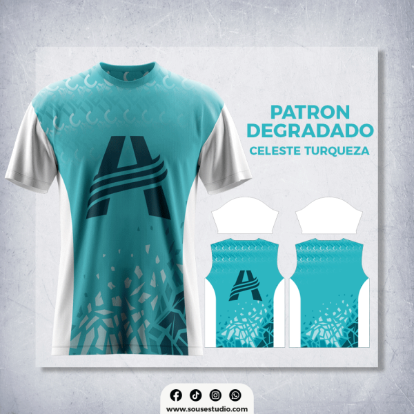 Patron Degradado Celeste Turqueza